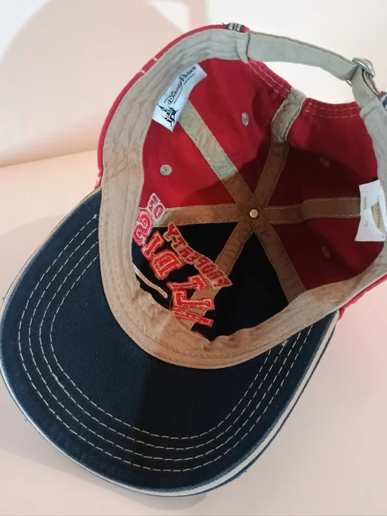 Y2K distressed Walt Disney Navy & Red Baseball Cap - Picture 4 of 6